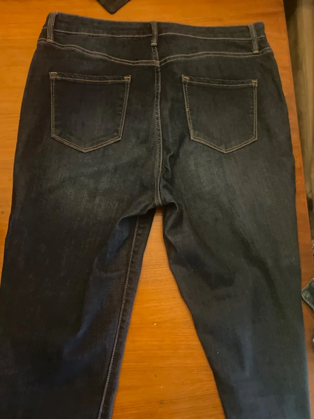 Very blue dark denim with stretch